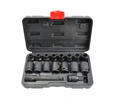 Awtools - Dopsleutelset - 15-delig - 8-24mm - Cr-Mo Staal - 6-kant