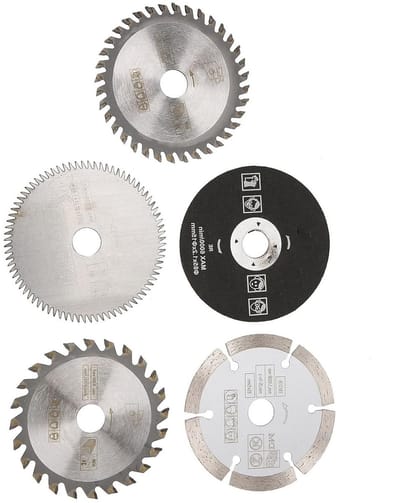 Set van 5 stuks 85 mm cirkelzaagbladen voor marmerbewerking, geschikt voor elektrische handzaag, 24 en 36 tanden, HSS en hars zaagbladen, precisie snijden en duurzaamheid