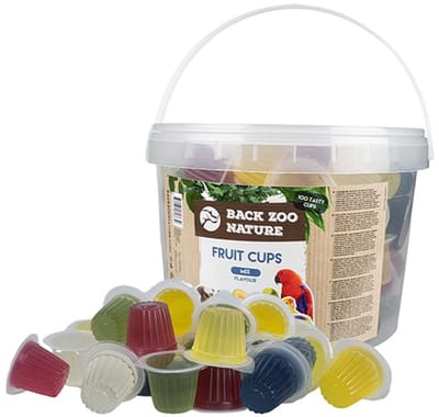 Fruitcup Mix 100 St - BACK ZOO NATURE - Snacks voor Vogels, Knaagdieren en Reptielen - Mix van Diverse Smaken
