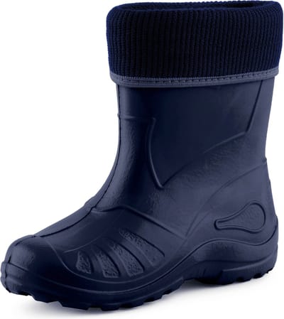 Ladeheid Kinder Regenlaarzen - Rubber - met Binnenschoen - EVA - Wasbare Binnenschoen - LA-KL-EVA-Kids - Donkerblauw - 23
