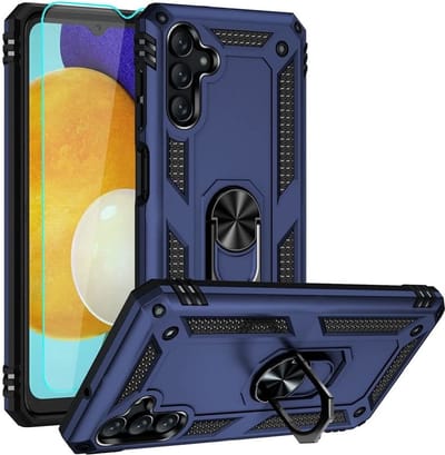 oTronica Backcover Geschikt Voor Samsung Galaxy A13 5G / A04s Hoesje – Ring Houder - Blauw
