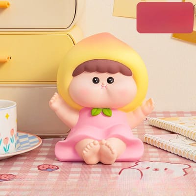 Tirelire Fille Fruit Dessin Animé Cadeaux d'Anniversaire pour Enfants.  Tirelire Créative Dessin Animé Grande Capacité Peut Être Rétractée beige