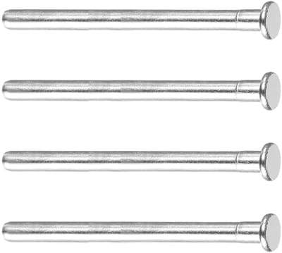 JHUBERS- Deur Scharnier Pins 3 Inch - Verwijderbare Scharnier - Beveiliging Pins - Hout Woondeur - Set van 4 - Geborsteld Zilver - Scharnierpennen