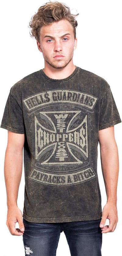 WCC- West Coast Choppers -T-shirt Hells Guardians Marlite en goud