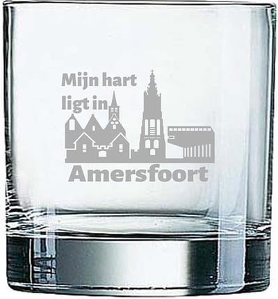 Gegraveerde Whiskeyglas 38cl Amersfoort