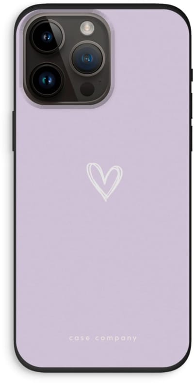 Case Company® - Hoesje geschikt voor iPhone 14 Pro Max hoesje - Klein hartje paars - Biologisch Afbreekbaar Telefoonhoesje - Bescherming alle Kanten en Schermrand