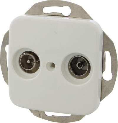 Busch-Jaeger Reflex Radio/TV Wandcontactdoos - Inbouw - Polarwit