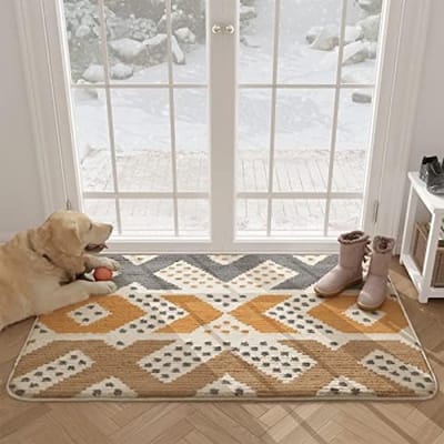 Antislip Deurmat 80x120 cm Beige - Machinewasbare Zachte Vloermat Voor Binnen en Buiten - Vuil- en Vochtbestendig Toegangskleed Voor Woonkamer, Gang, Entree en Binnenplaats
