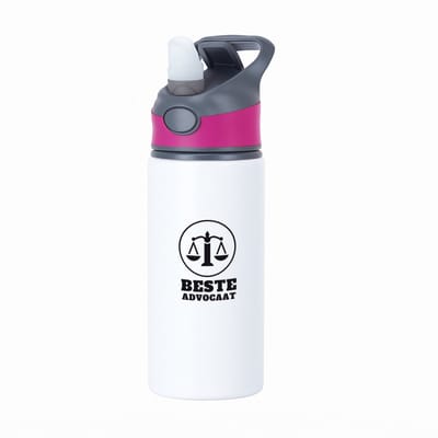 Hacebo® - beste advocaat waterfles met rietje roze - Beste advocaat - collega - cadeau - water fles - 650ML