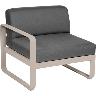 Fermob BELLEVIE Fauteuil Module links - 14 muskaat - A3 grafietgrijs