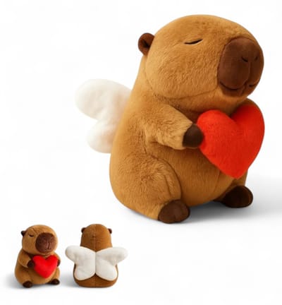 Klikkopers® - Capybara Knuffel - 26 CM - Capibara Knuffel - Kawaii Knuffel - Kawaii Kussen - Engel met Vleugels