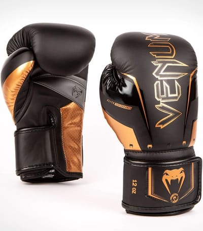 Venum Elite Evo Bokshandschoenen Zwart Brons - 10 OZ