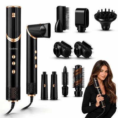 Caryota 10-in-1 Airstyler - Multistyler met Föhnborstel, Krultang & Haarborstels - Haardroger - Diffuser - Thermal Brush - Voor Krullen en Steil Haar