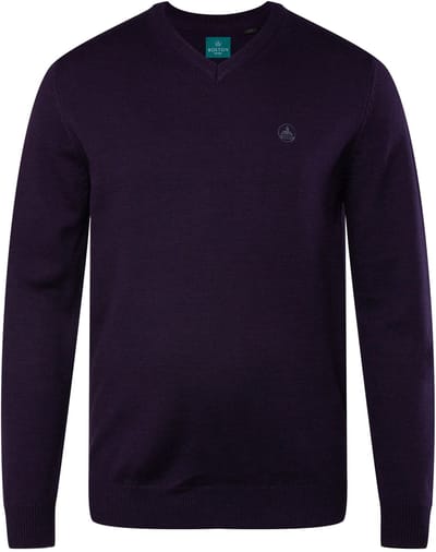Boston Park - Heren - Trui V-hals - Donker violet - Maat 56+