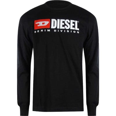 Diesel Heren Divisie Katoen T-Shirt (Zwart)