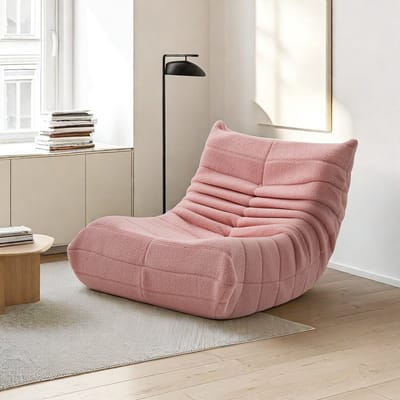 Zitzakbank,Zitzak, vloerbank, vloerstoel met rugleuning, comfortabele XXL leesstoel - 86x105x75cm, luie bank, zitzak voor slaapkamer, woonkamer, relaxfauteuil, roze