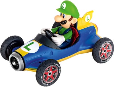 Carrera Speelgoedvoertuig Auto - Mario Kart - Mach8 car Luigi - Pull Back Auto - Terugtrekauto - 1:43