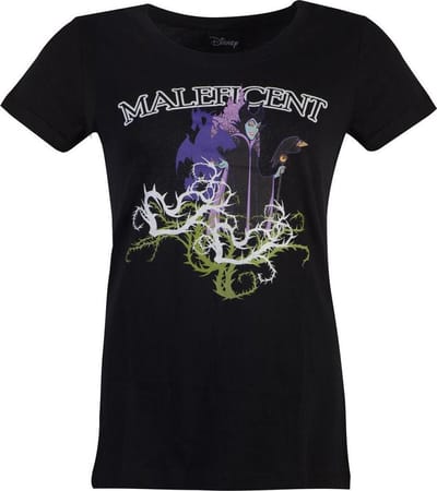 Disney Maleficent - Gel Printed Dames Tshirt - S - Zwart