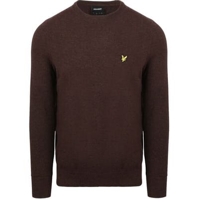 Lyle & Scott Pullover Lamswol Bruin - Maat XXL - Heren - Pullovers