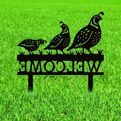 Zwarte kwartel metalen decoratieve tuinpalen voor vogelliefhebbers, unieke tuin kunst en sculpturen voor huis en achtertuin, perfect als geschenk voor moeders en oma's