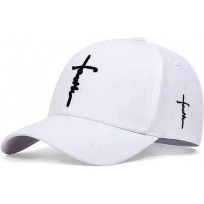 Mode Geloof Borduurwerk Baseballpet Mannen Vrouwen Lente Zomer Zon Hoeden Katoen Snapback Pet Uniseks Hip Hop Trucker Petten Gorras white