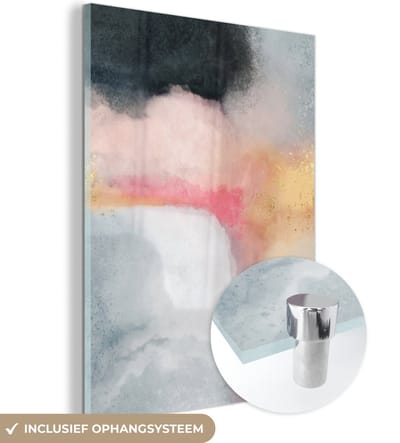 MuchoWow® Glasschilderij 30x40 cm - Schilderij acrylglas - Verf - Abstract - Design - Foto op glas - Schilderijen