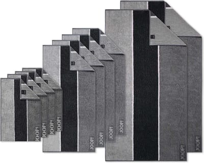 JOOP! Handdoek Signature Lines Een maat, 50x100 Set van 10