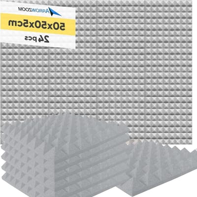 Akoestische Platen - Geluidsisolatie Schuim - Geluidsverbetering Ruimte - Hoge Dichtheid Schuim - 50x50x5cm 24 Stuks - Zwart