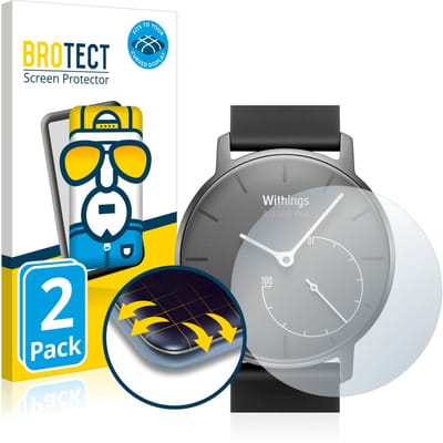 BROTECT - Screenprotector voor Withings Activité Pop - Folie Beschermfolie transparant volledig dekking - 2 Stuks