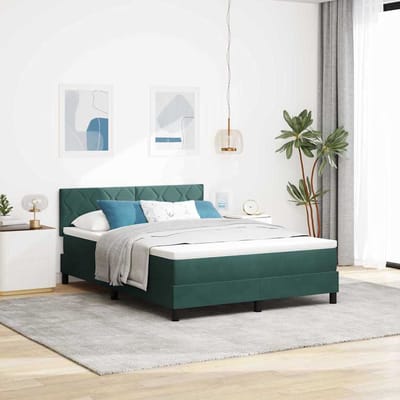 vidaXL - Boxspring - bed - met - hoofdeinde - Donkergroen - 140 - x - 200 - cm - Fluweel