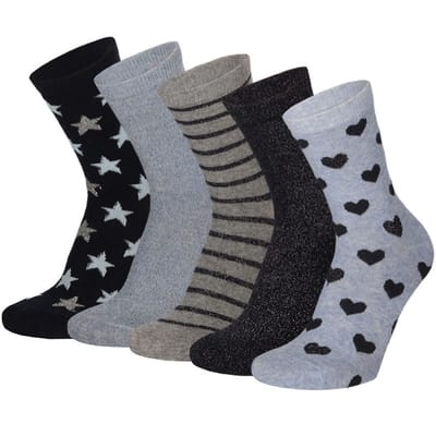 Apollo - Kindersokken - Casual Print - Navy Blauw - Maat 23/26 - Sokken meisjes - Kindersokken meisjes - Sokken kind - Kindersokken maat 23 26 - Sokken meisjes multipack