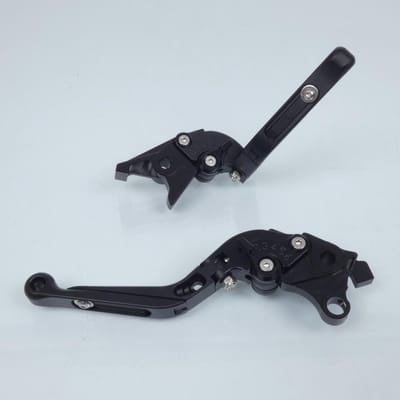 Levier frein droit Myra pour Moto Suzuki 650 Gsf Bandit S 2009 à 2015 alu CNC noir / paire Neuf
