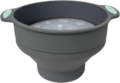 Magnetron Popcorn Maker - 25 cm - Siliconen Opvouwbare Popcorn Bowl - Verbeterde Handvat Veilig Popcorns Koker - Perfect voor het maken van verse popcorns tijdens filmavonden kamperen of - grijs