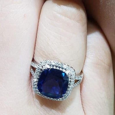 Huitan Temperament Elegante Blauwe Zirconia Trouwring voor Vrouwen Bling Bling Nieuw Ontworpen Damesring Feest Mode Sieraden 10 gray