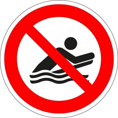 Verboden te bodyboarden bord - kunststof - P063 150 mm