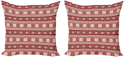 ABAKUHAUS Noordische Kussenhoes – 2x50 cm – Dubbelzijdig Bedrukt – Microvezel