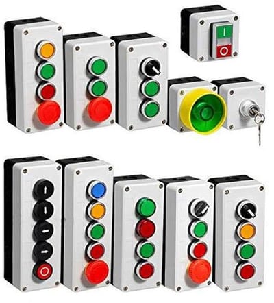 Drukknop Bedieningsstation - Noodstop Schakelaar - Machine Bediening - Compact Gestructureerd - 1 Schakelaar - Wit