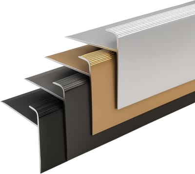 Traprandprofiel F-vorm - Trapafwerking randlijst - Veiligheid en bescherming - Antislip effect - 100 cm - Goud