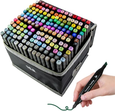Timmers trading Twinmarkers 168 stuks - Professionele alcohol markers - Dubbelzijdige dual tip markers - alcohol stiften - markeerstiften
