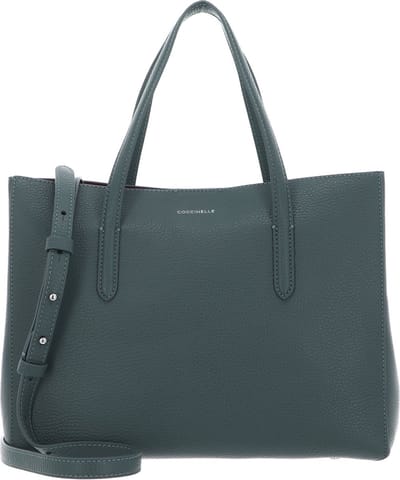 COCCINELLE Leren Handtas Schoudertas Swap Handbag Grained Leather Kale Green Groen