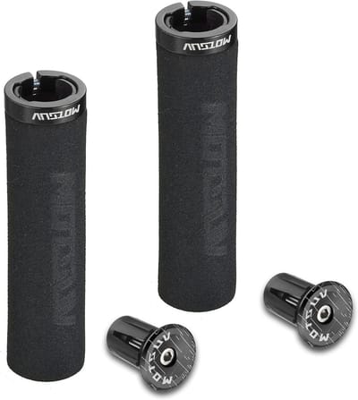 Fietshandvatten Spons - Comfortabele Handvatten - Fietsen Onderdelen - Antislip Lock-on - 130 mm Lengte - Zwart
