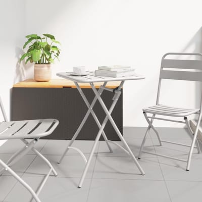 Outdoor Klaptafel - Bistrotafel Tuin - Buiten Eten - Ruimtebesparend Design - 55 x 55 x 725 cm - Beige