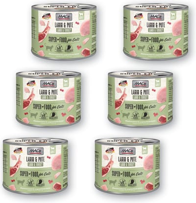 MAC's Kattenvoer Natvoer Blik 95,8% Lam & Kalkoen 6 x 200g
