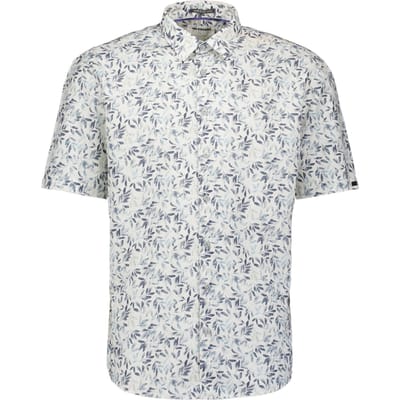 No Excess Shirt Short Sleeve Allover Printed Slub Blue Größe: S | Casual hemden Outlet | Herren | Blau