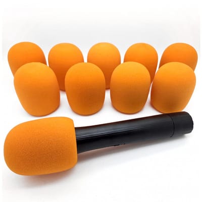 Foam Budget Plopkap Set 10 stuks Voor Handheld Microfoon - ORANJE