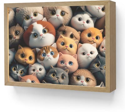 Wandlamp 40x30 cm - Oplaadbaar - Poes - Kat - Design - Bruin - Grijs - Kids - Wandlampen binnen woonkamer - Slaapkamer lamp - Decoratieve nachtlamp - Vloerlamp draadloos