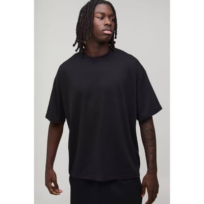 Essential Oversized Crew Neck T-Shirt | Black | Size XS
