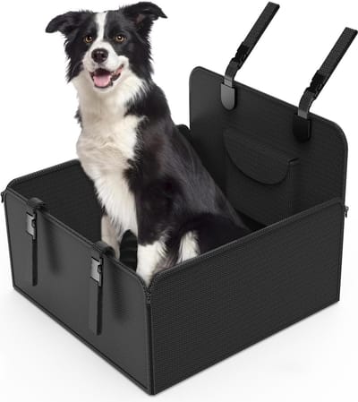 Hondenautostoel met vier veiligheidsgordels voor middelgrote honden - stabiel en waterdicht - universeel voor auto's, SUV's en vrachtwagens hondenmand auto
