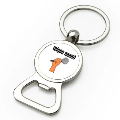 Akyol - microfoon met hand met eigen naam flesopener - Microfoon - muziek liefhebbers - iemand die houdt van muziek - verjaardag - cadeau - kado - 9 bij 3 cm
