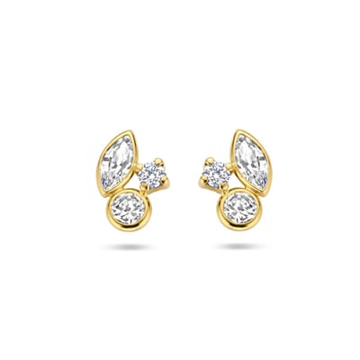 14K geelgoud oorknoppen zirkonia 4027735